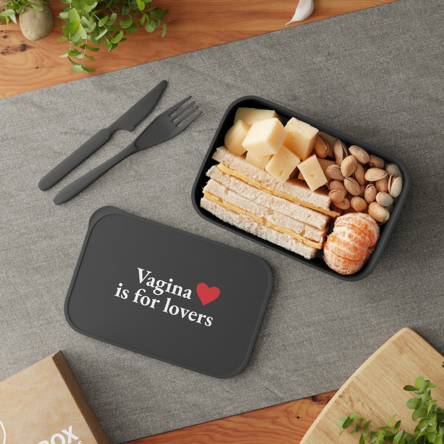 PLA Bento Box – "Vagina is for lovers" Reusable Lunch Container with Utensils