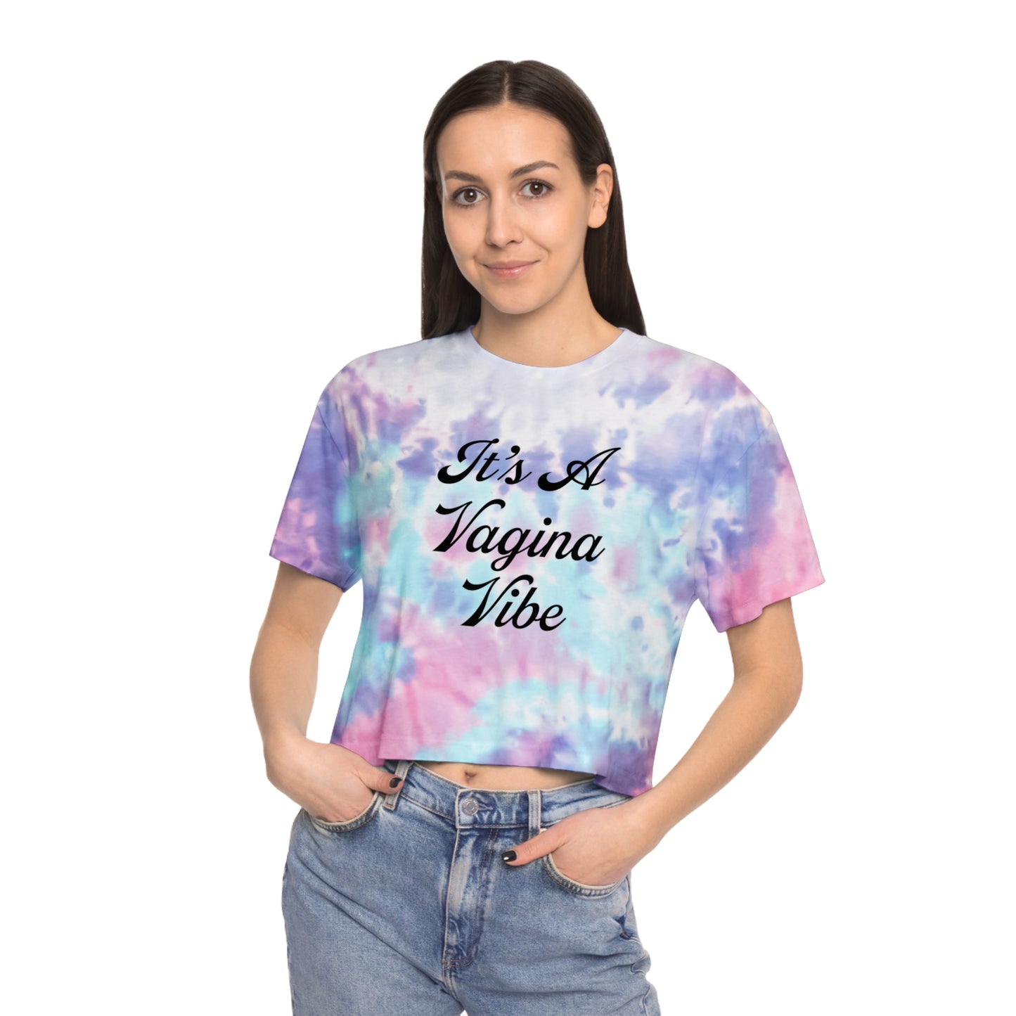 "It's A Vagina Vibe" Tie-Dye Feminist Graphic Top - Crop Tee