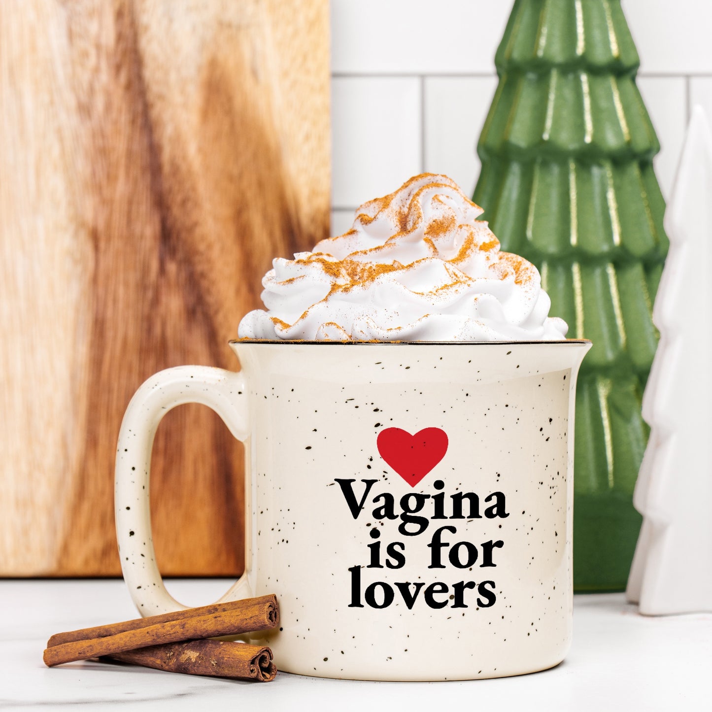 Ceramic Camp Mug Speckled Cream 13oz